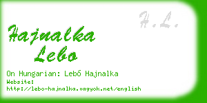 hajnalka lebo business card