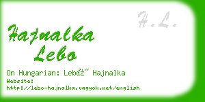 hajnalka lebo business card